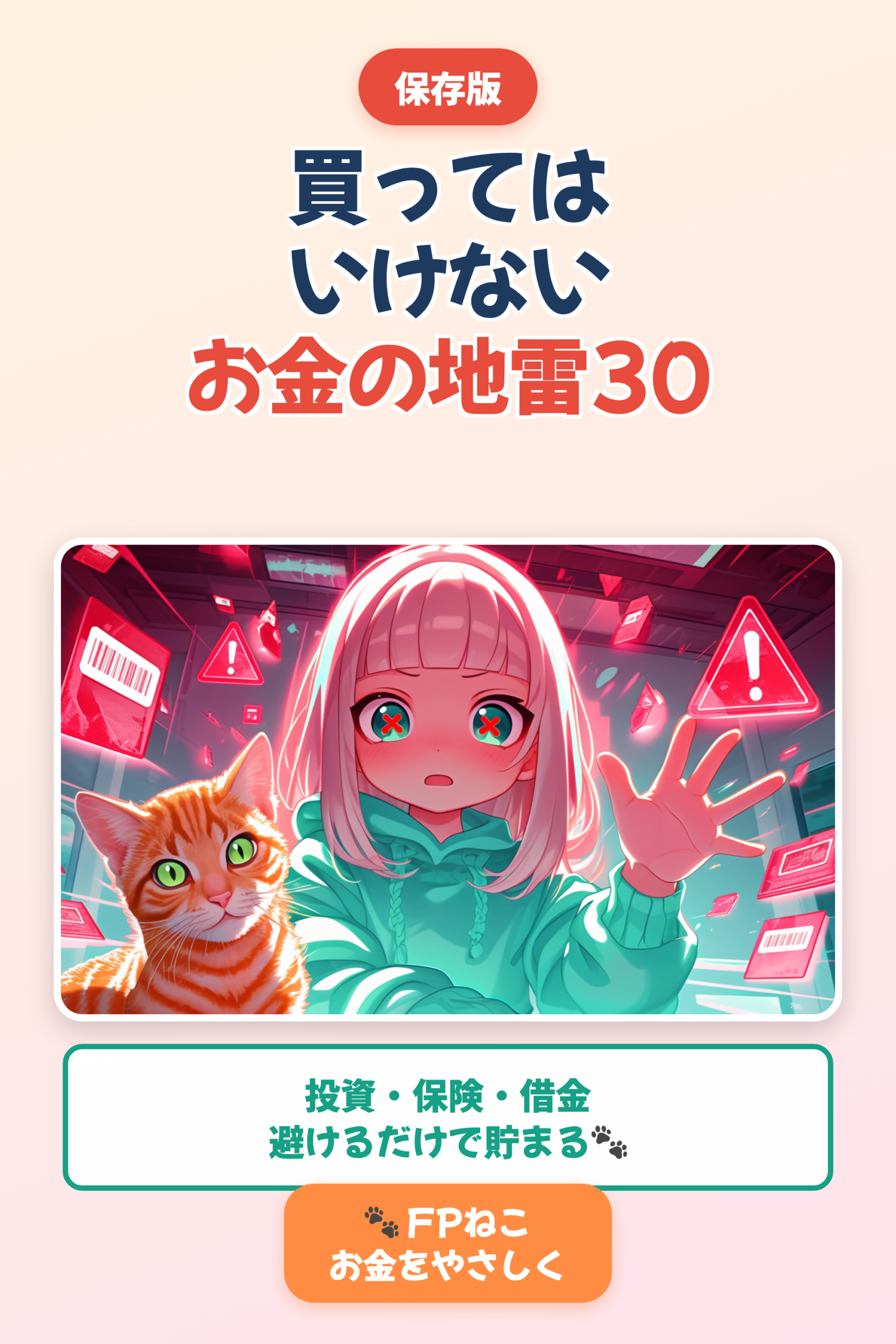 買ってはいけないお金の地雷30｜避けるだけで貯まる【FPねこ】｜Pinterest用