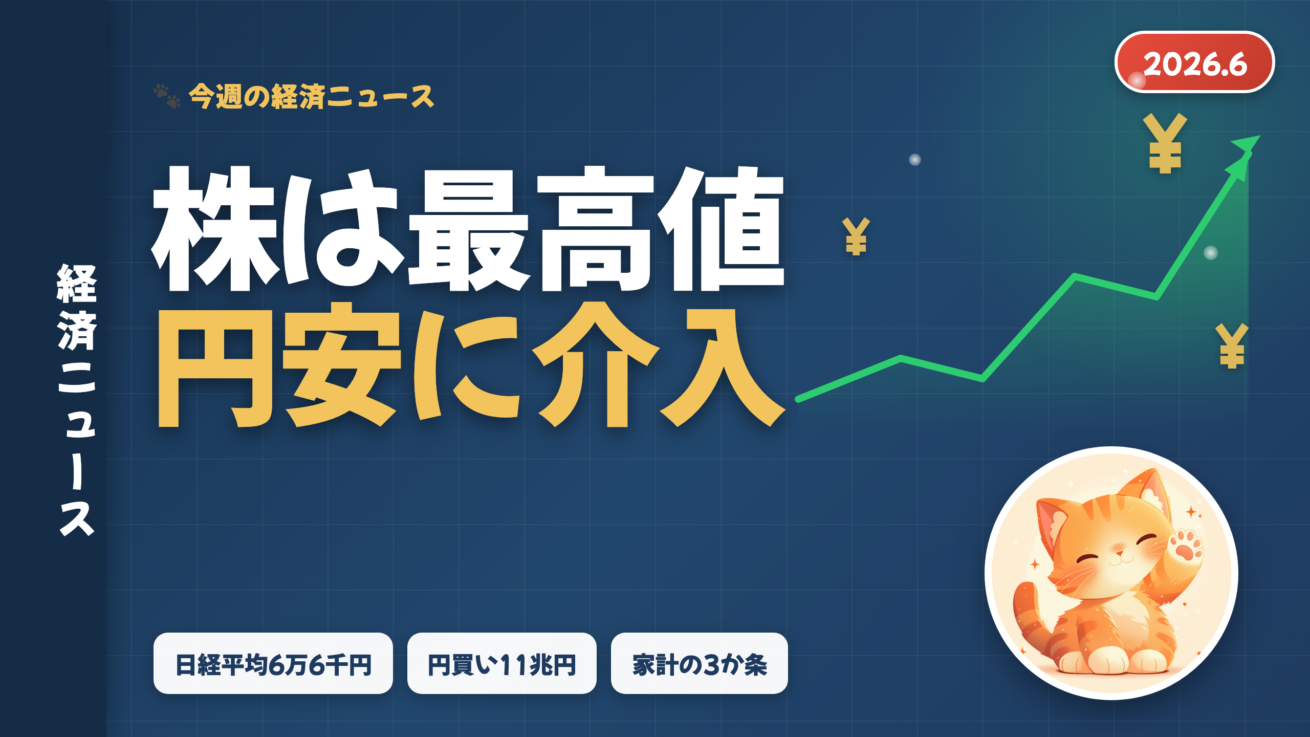 2026年6月】日経平均が史上最高値・円安介入11兆円｜今週の経済 